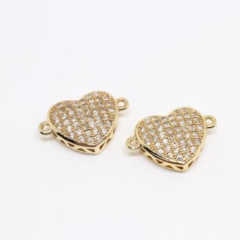 Konektor 17x11 mm pozlata Yellow Gold + CZ cirkoni (  332023 )