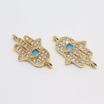 Konektor 19x10 mm pozlata Yellow Gold + CZ cirkoni (  332026 )