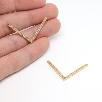 Privezak / Konektor 40x24 mm,  prevlaka pozlata Yellow Gold + CZ cirkoni (  332062 )