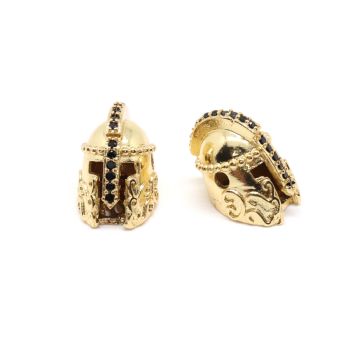 Perla Spartanac 15x10mm  prevlaka pozlata Yellow Gold + CZ Cirkoni...P-P119-03G-02