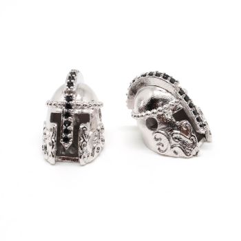 Perla Spartanac 15x10mm  prevlaka Rodijum + CZ Cirkoni(  333024 )
