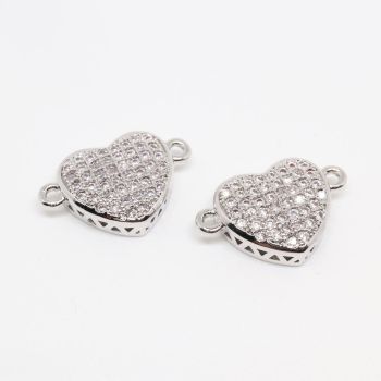 Konektor 16x10 mm Rodijum + CZ cirkoni (  334018 )