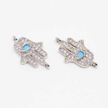 Konektor 19x11 mm Rodijum + CZ cirkoni (  334020 )