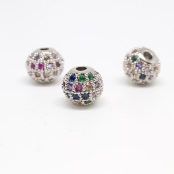 Perla 6 mm Rodijumu + CZ cirkoni multycolor (  334025 )