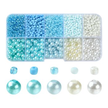 Set sa Akrilnim i Staklenim perlama , mix boja i oblika (SET-YW0009-66F)