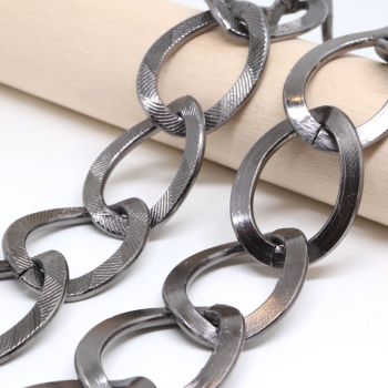 Aluminijumski lanac 35x25mm, žica 4x2mm - boja Hematita ( 6020005 )