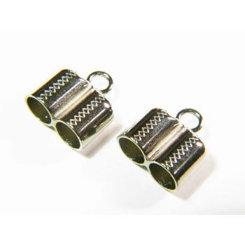 Metalni završetak dupli za traku 10mm, boja inoxa (963DS)