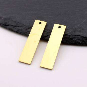 Stainless Steel privezak Gold 10x40x1 mm, rupa 2mm (23SSK11BG)