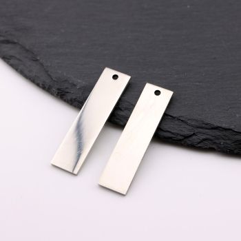 Stainless Steel privezak 10x40x1 mm, rupa 2mm (23SSK11B)