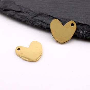 Stainless Steel privezak Gold 14x15 x1 mm, rupa 2mm (23SSK01BG)