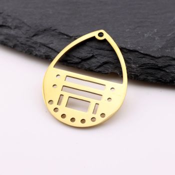 Stainless Steel privezak Gold 22x29x1mm, rupa 2mm (23SSK12AG)