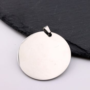 Stainless Steel medaljon 35x1 mm, rupa 2mm (23SSK05B)