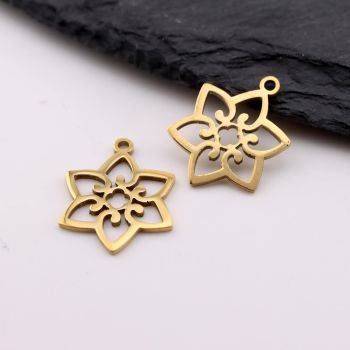 Stainless Steel privezak Gold 15x13x1 mm, rupa 2mm (23SSK15CG)