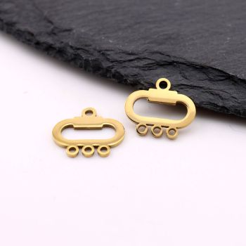 Stainless Steel privezak Gold 20x16x1 mm, rupa 2mm (23SSK15BG)