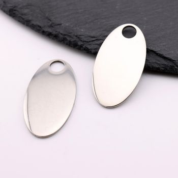 Stainless Steel privezak 20x38x1 mm, rupa 6mm (23SSK16A)