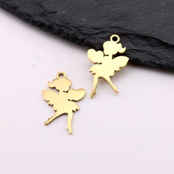 Stainless Steel privezak Gold 22x14x1 mm, rupa 2mm (23SSK13CG)