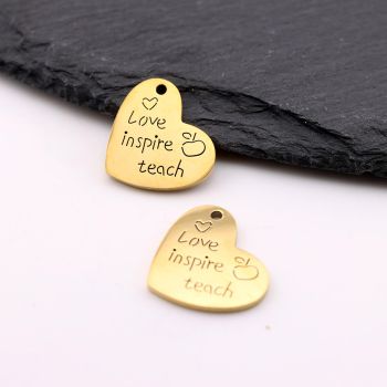 Stainless Steel privezak Gold 15x18x1 mm, rupa 2mm (23SSK13BG)