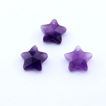 Privezak prirodni kamen  Ametist - Star 14*14 mm Faset...25KP10-06