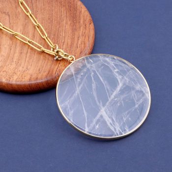 Privezak prirodni kamen Gorski Kristal-  50*2 mm Gold...25KP21-05
