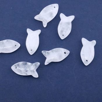 Privezak prirodni kamen Gorski Kristal -Fish 12*22 mm ...25KP29-08