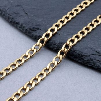304 Stainless Steel Lanac 5.5x3.8x1mm Gold...SSL-H009-33G-10m