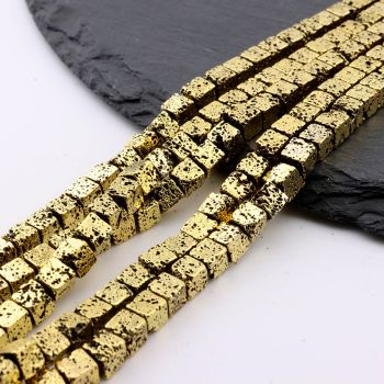 Galvanizovana Vulkanska Lava 4x4 mm...23HEM37-2