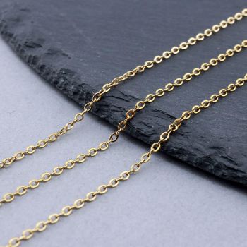 304 Stainless Steel Lanac 2x1.5x0.4mm Flat Gold...SSL-H017-01G-20M
