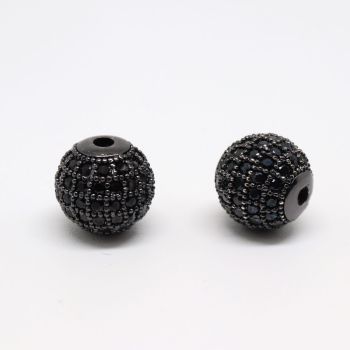 AAA Cubic Zirconia perle 10 mm- Hematit Black...P-E110-06B
