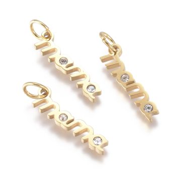 304 Stainless Steel Privezak Mama 17x4.5mm Gold/1kom...L242-05G