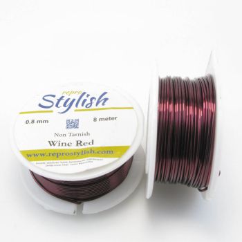 Bižuterijska žica u boji- WINE RED Non Tarnish  0,8 mm. BZWR08