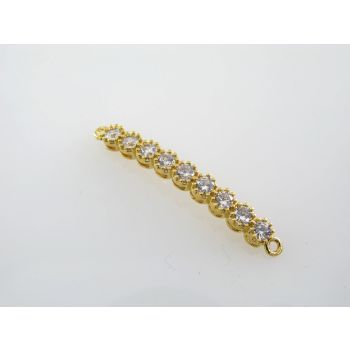 Konektor pozlata 18K  sa Cubic cirkonima, 38x4x3 mm ( CZ-ZLP115)