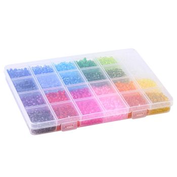 Set sa Akrilnim i Staklenim perlama , mix boja i oblika (SET-YW0001-60)
