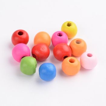 Bojene drvene perle 6mm,rupa oko 2mm ( DPMIX6mm )