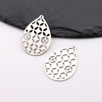 Stainless Steel privezak 24x40x1mm, rupa 2mm (23SSK17C)