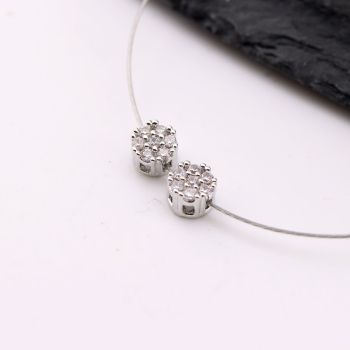 Perla ukrasna sa CZ cirkonima  5x4x1,1mm, rupe oko 1x1 mm- Rodijum (  23MK55P )