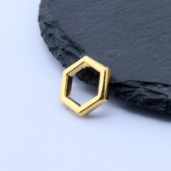 Perla Heksagon 14x3 mm, 18k Pozlata...P-332033-B