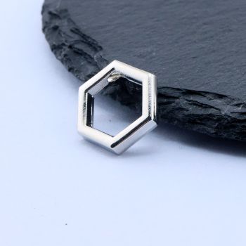 Perla Heksagon 14x3 mm, Rodijum...P-332033-B1
