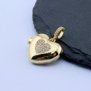 Privezak Srce + CZ 15x13 mm, 18k Pozlata...P-Z018-06G