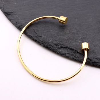Stainless Steel Gold narukvica 63 x 2 mm, skidajući krajevi 6x6 mm (IO7802GNR)
