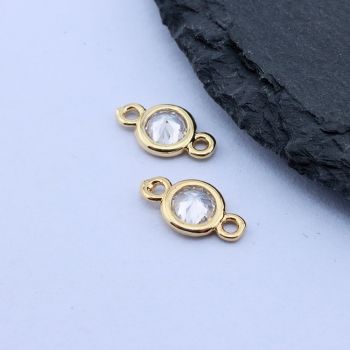 Konektor+CZ Cirkon 12x6.5 mm,18k Pozlata...P-E162-11G