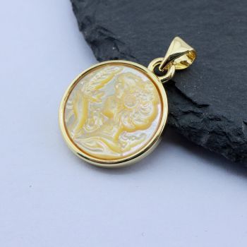 Privezak Kameja Sedef 20x17 mm, 18k Pozlata...P-D537-01G-01