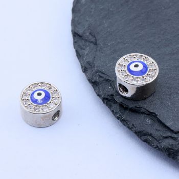 Perla Fatimino Oko+CZ Cirkoni 9.5x9.5 mm, Rodijum...P-Z017-02P