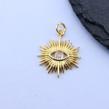 Privezak+CZ 21x18 mm, 18k Pozlata...P-G166-12G