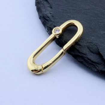 Perla+CZ Cirkon 26x10.5 mm, 18k Pozlata...P-Z039-07B
