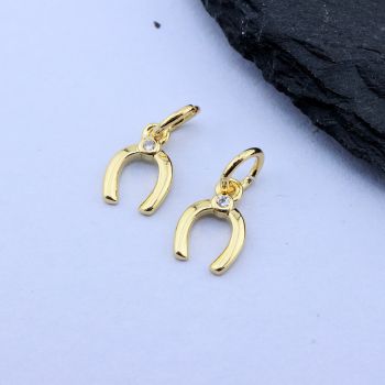 Privezak Potkovica+CZ 9x6 mm,18k Pozlata...P-Q028-25