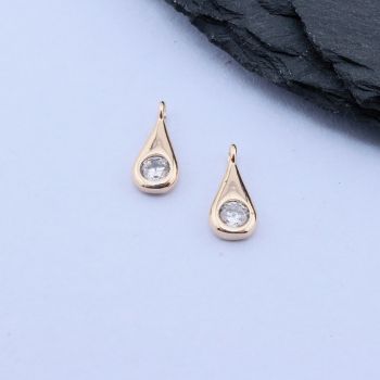 Privezak Suza+CZ Cirkon 9x4 mm, 18k Pozlata...P-S350-090G