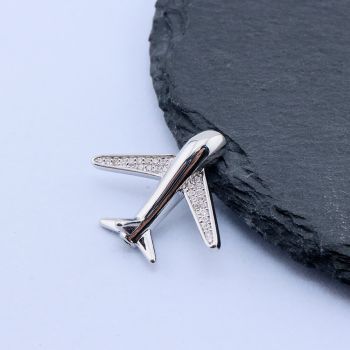 Perla Avion+CZ Cirkoni 24x19.5 mm, Rodijum...P-I668-12-R