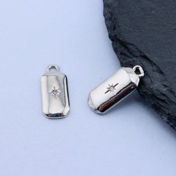 Privezak+CZ Cirkon 14x6 mm,Rodijum...P-I054-12P