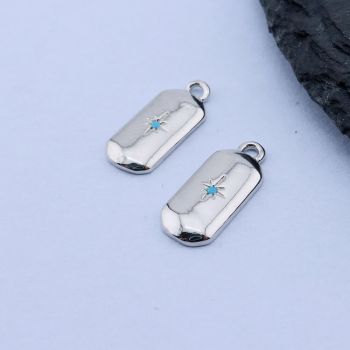 Privezak+CZ Cirkon 14x6 mm,Rodijum...P-I054-12P-P4