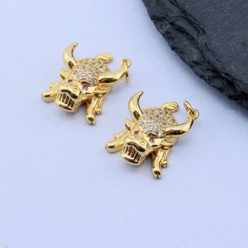 Privezak Bik+CZ Cirkoni 16x12.5 mm, 18k Pozlata...P-M109-02G